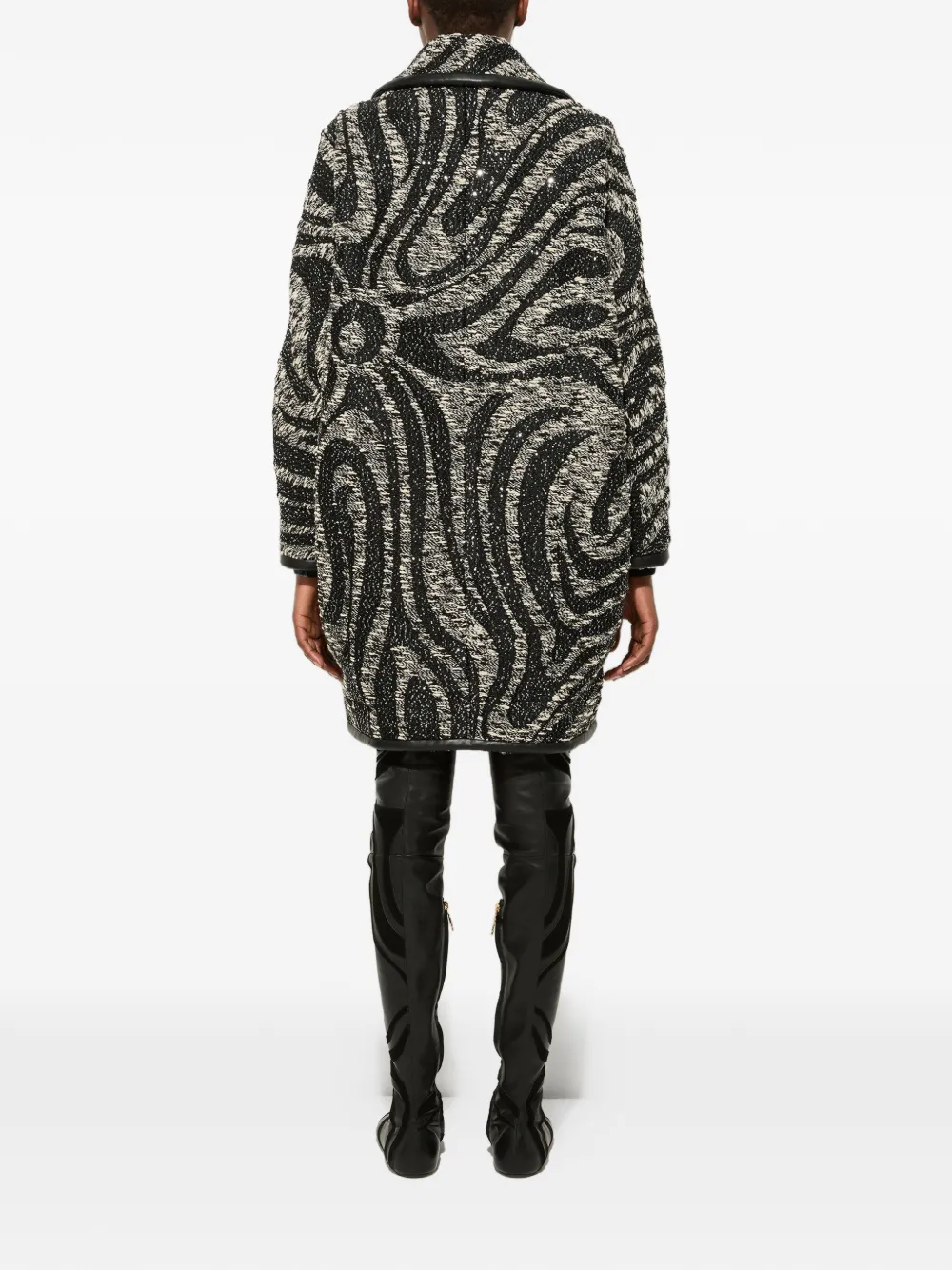 PUCCI Tweed jas met Marmo-patroon Zwart