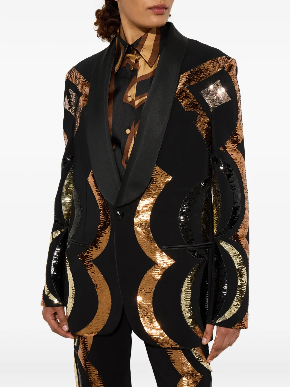 PUCCI Collane oversized blazer met borduurwerk Zwart