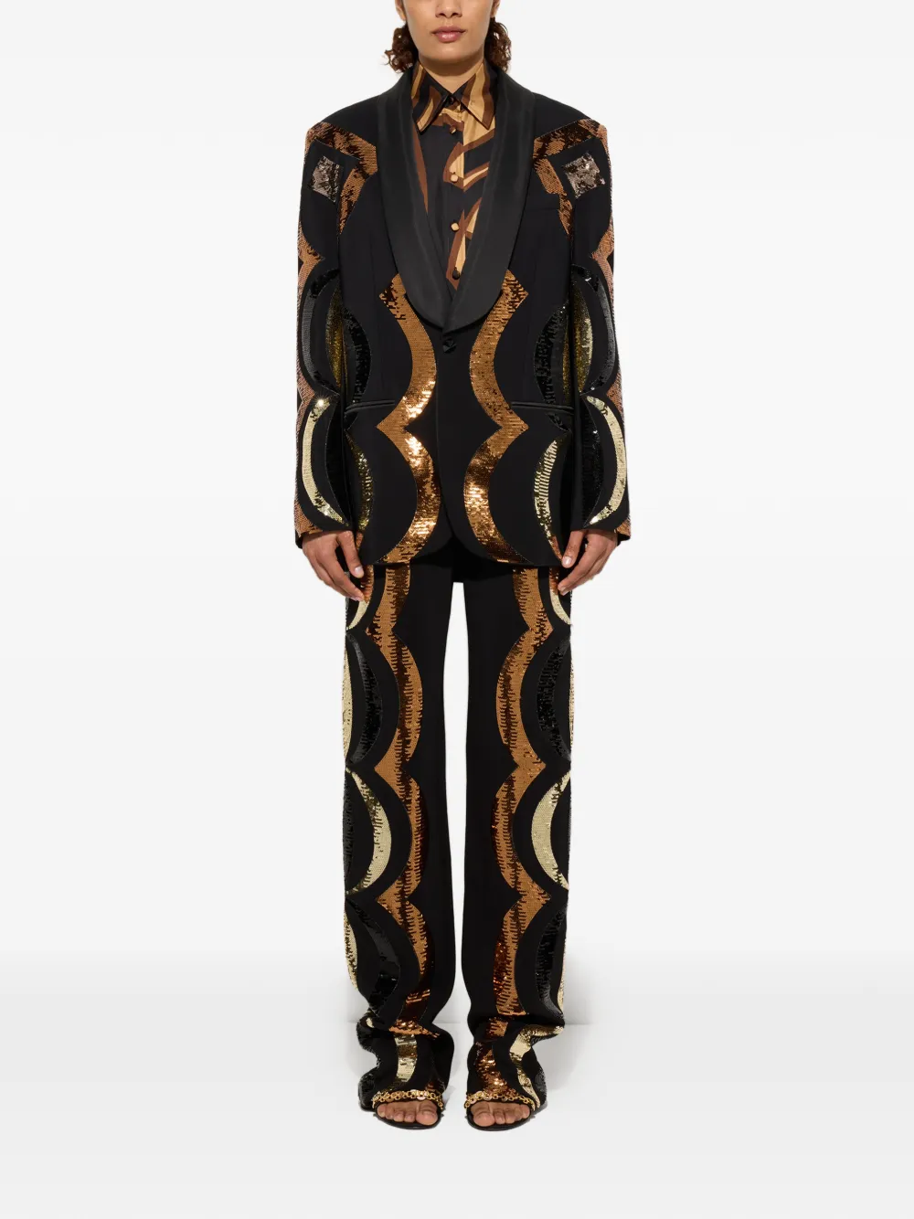PUCCI Collane oversized blazer met borduurwerk Zwart