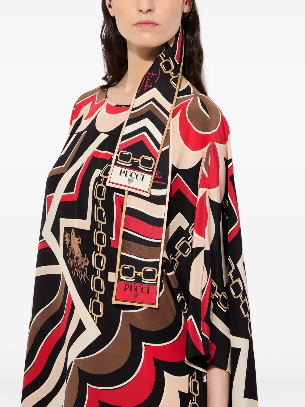 Istrice Marmo-print silk scarf