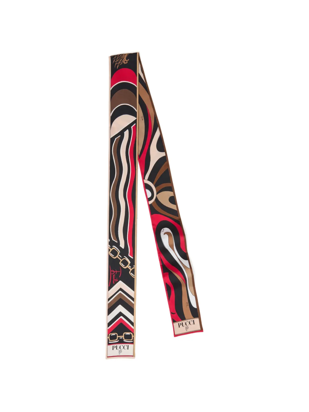 PUCCI Foulard in seta con stampa astratta - 1 MULTICOLOR
