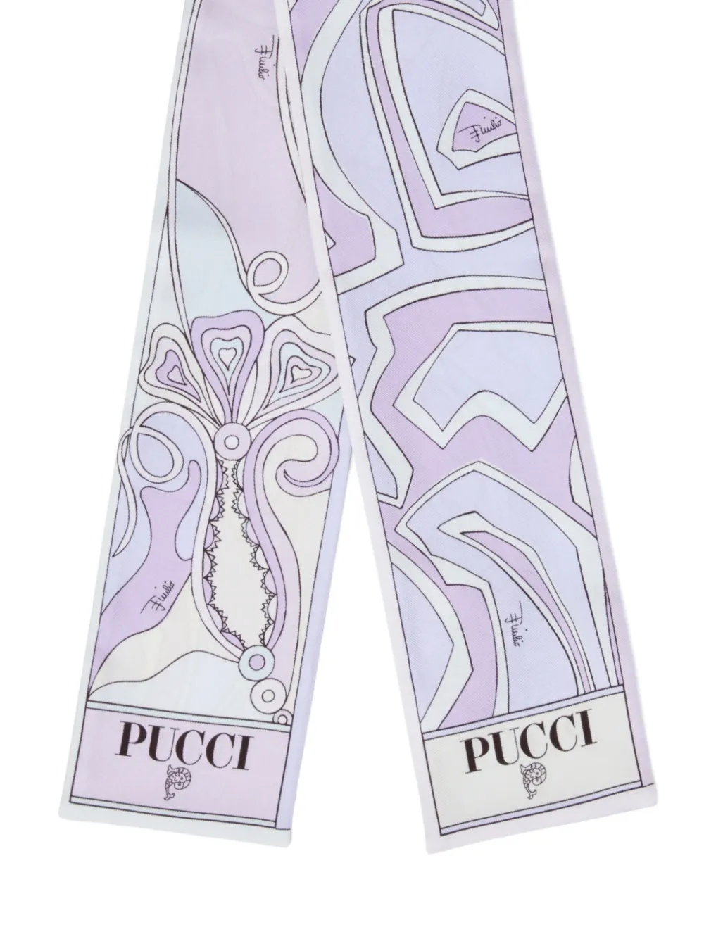 Pucci Labirinto Orchidee-print Silk Scarf - Purple 