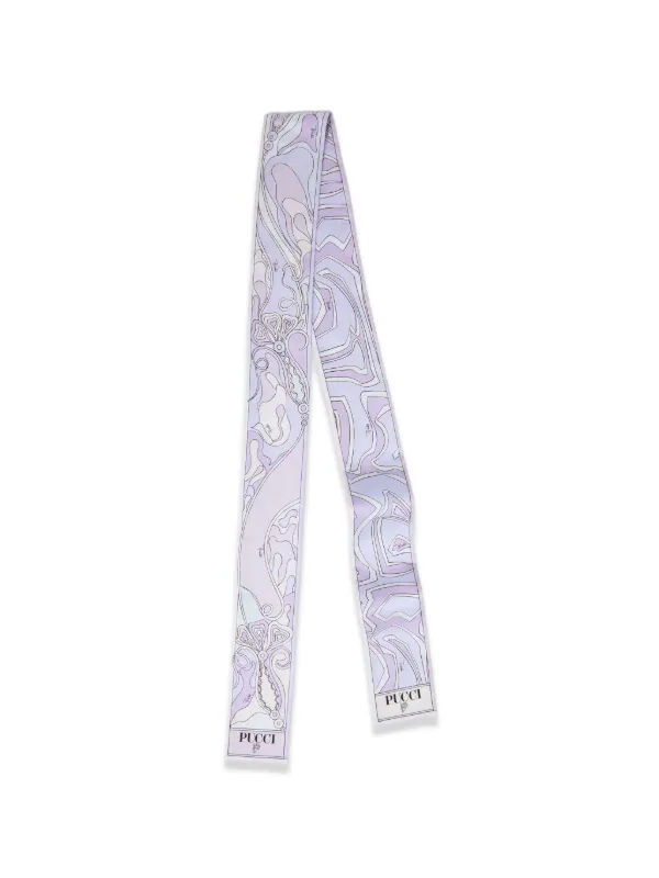 Pucci Labirinto and Orchidee-print Silk Twill Scarf in Purple