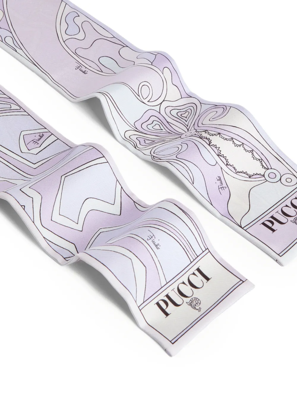  Pucci Labirinto Orchidee-print Silk Scarf - Purple 