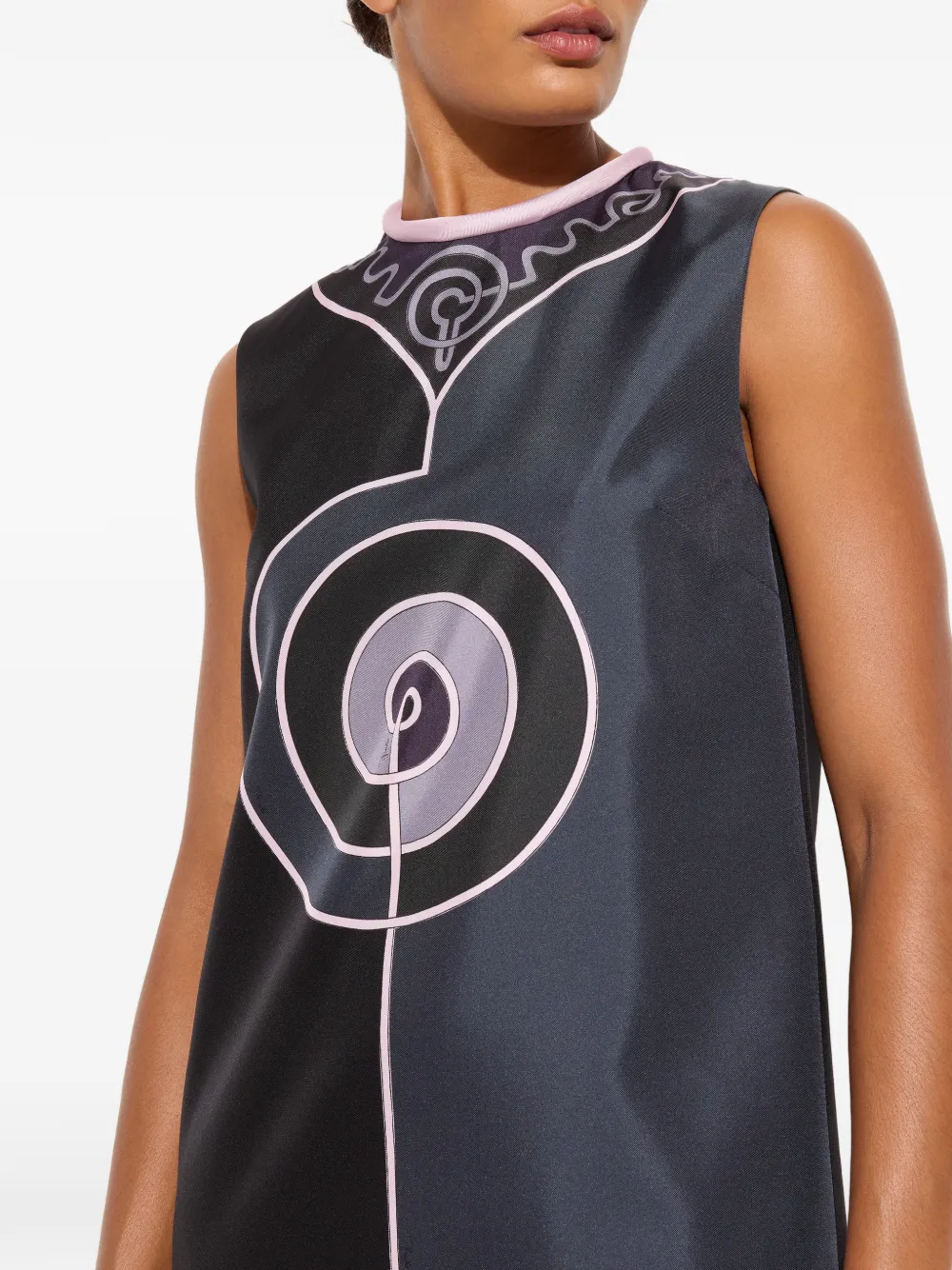 PUCCI Mouwloze jurk met Astro-print Zwart