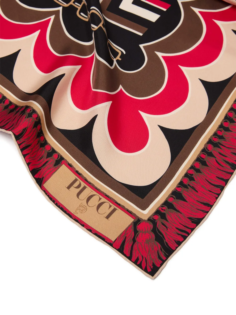  Pucci Istrice-print Silk Scarf - Red 