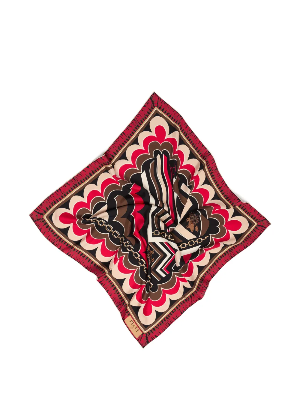 PUCCI istrice-print silk scarf - Rosso