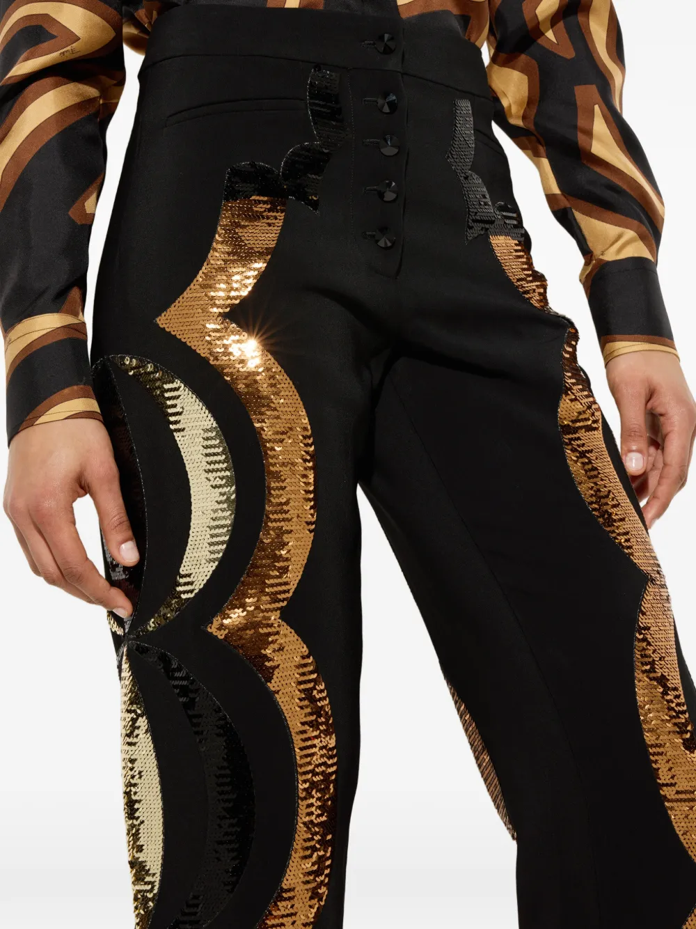 PUCCI Straight broek met borduurwerk Zwart