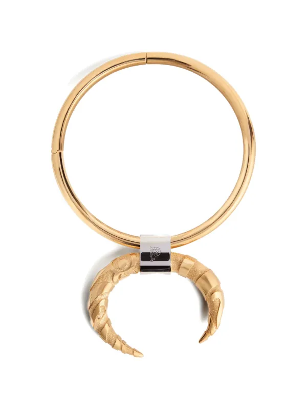 Pucci Horn-textured Necklace in Gold