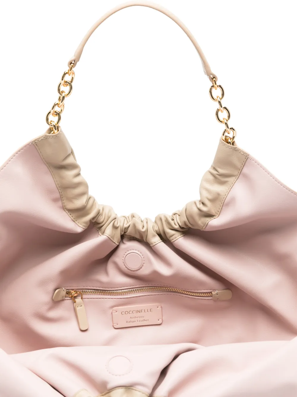 Coccinelle Shopper met gesmokt-detail Beige