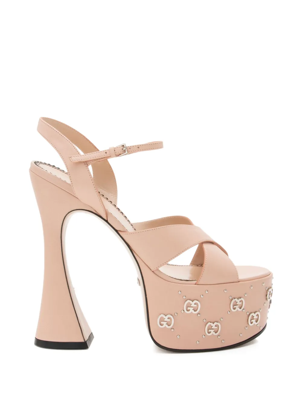 Gucci Pre-Owned GG-embellished leather platform sandals - Rosa