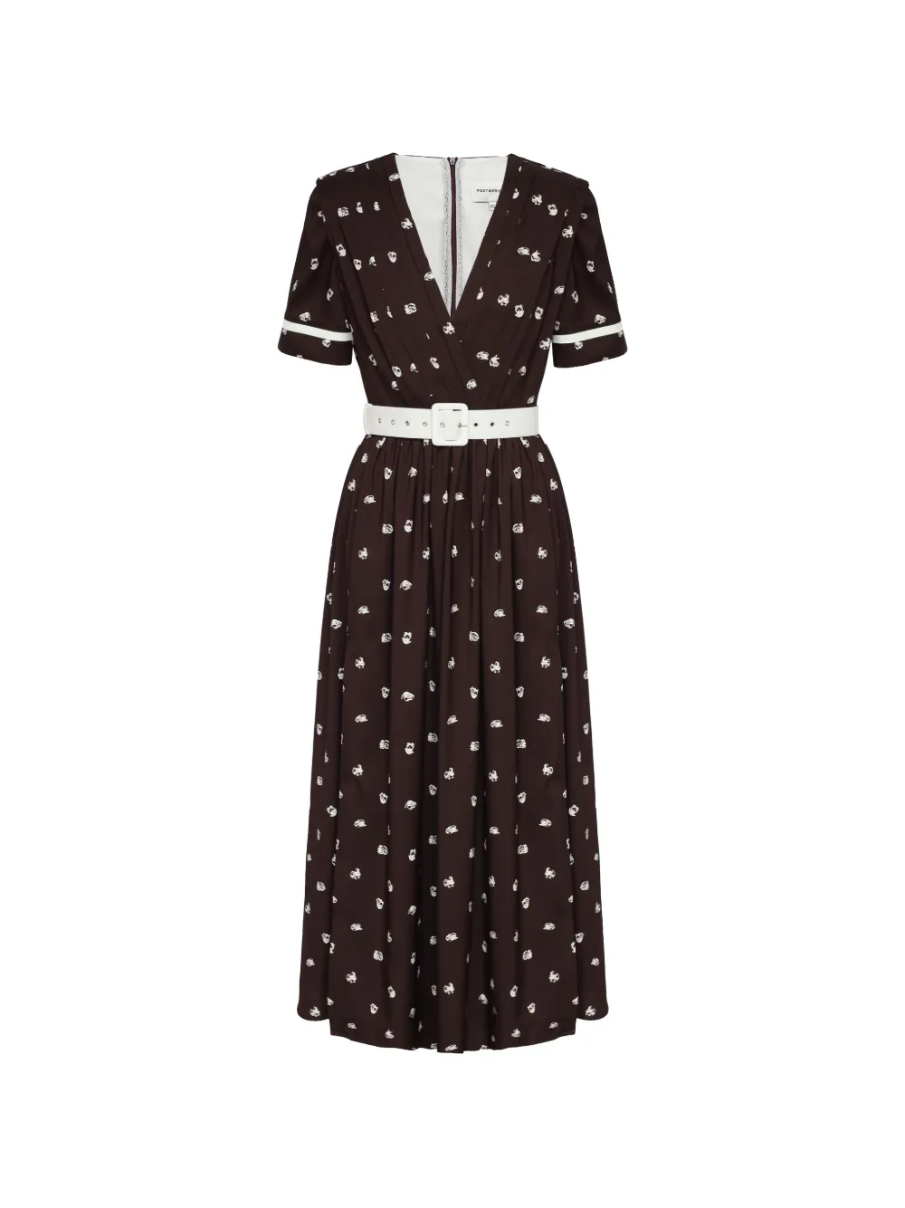 POST MERIDIEM midi pleated dress - Marrone