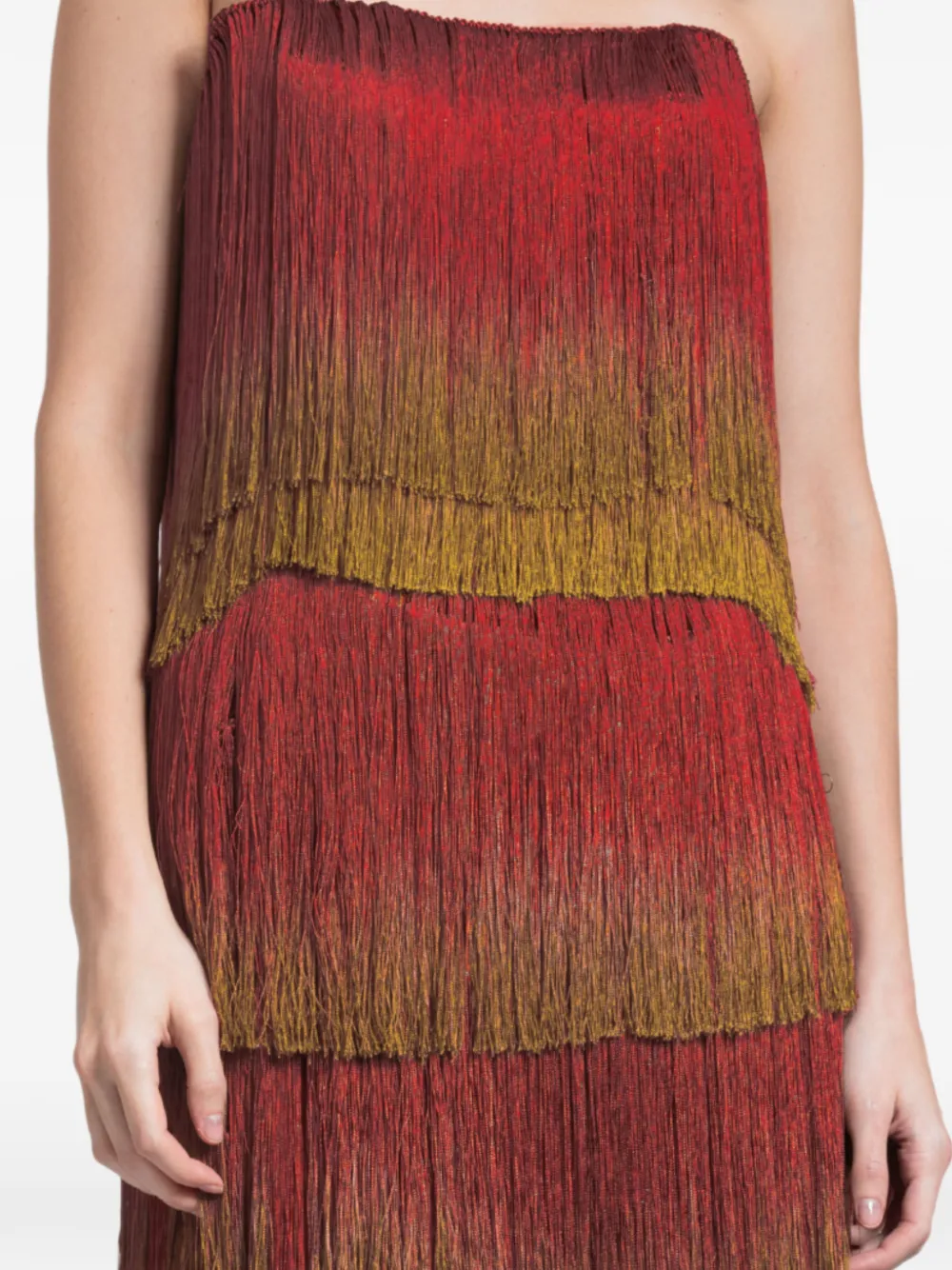 Gemy Maalouf Strapless midi-jurk Rood