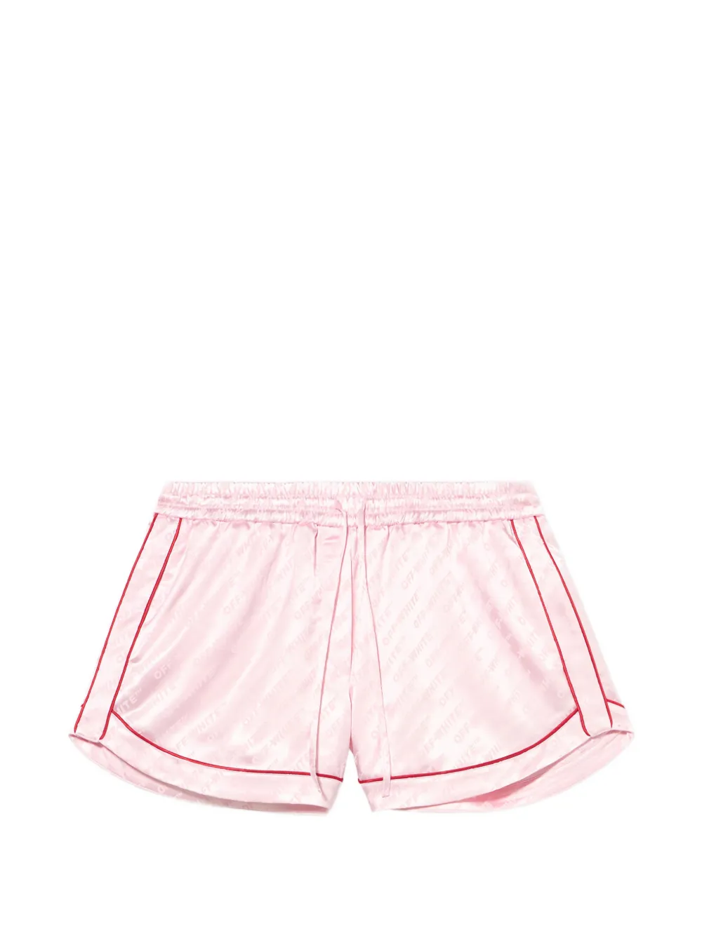 Off-White Sat Jacq Ow text piping pajama shorts - Pink