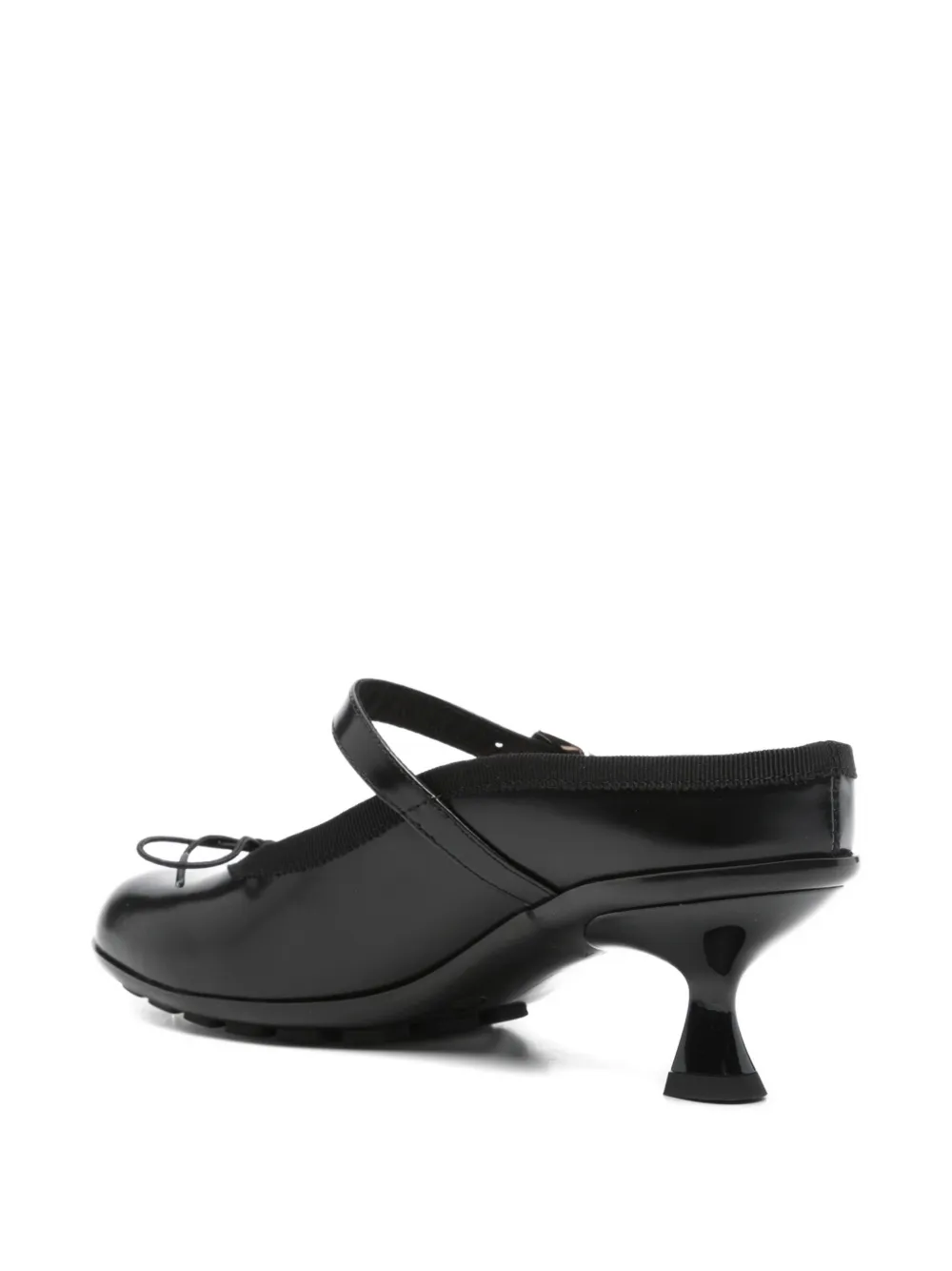 Simone Rocha polished-leather bow mules Zwart