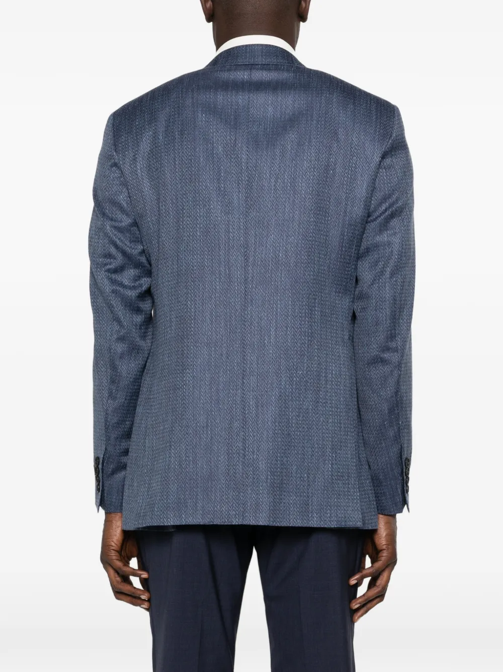 Canali Jack met gekerfde revers en patroon Blauw