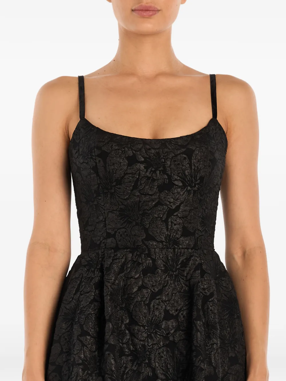 POST MERIDIEM Midi-jurk met jacquard Zwart