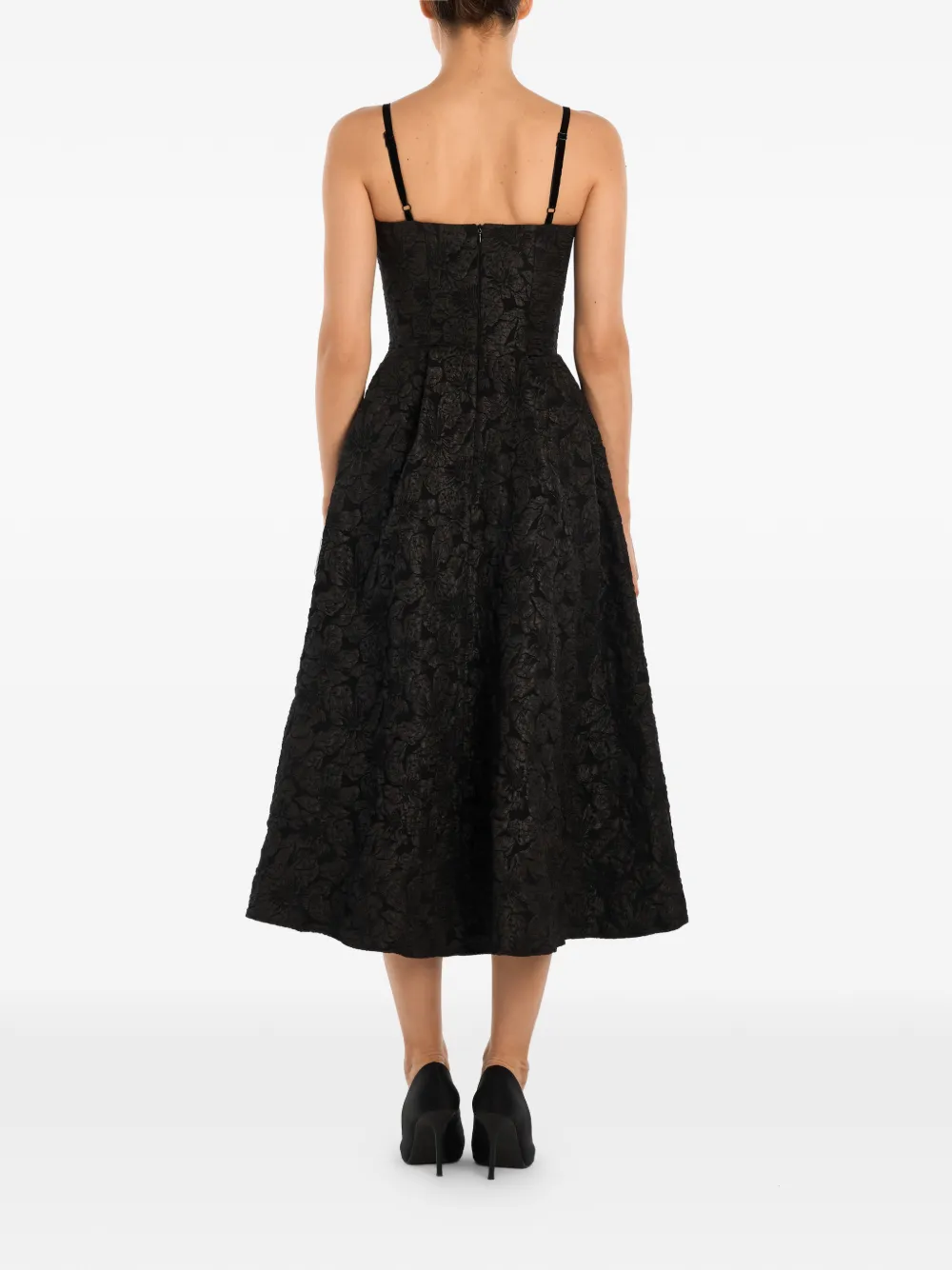 POST MERIDIEM Midi-jurk met jacquard Zwart