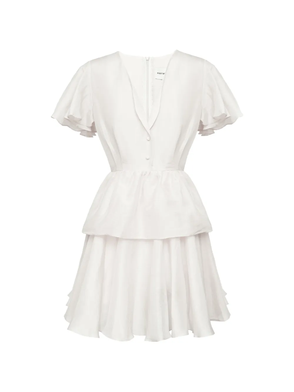 POST MERIDIEM ruffled mini dress - Bianco