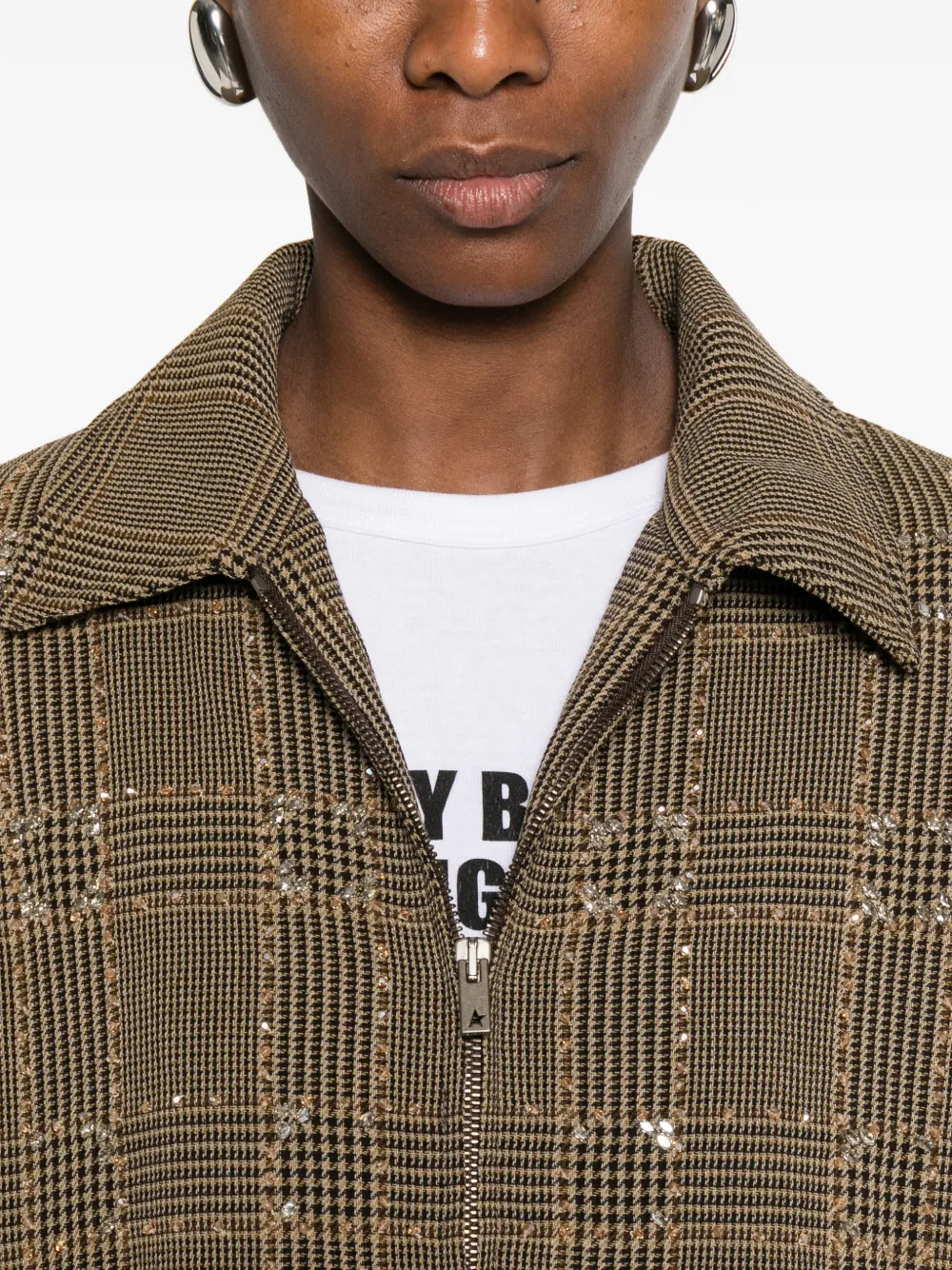 Golden Goose Geruit verfraaid jack Bruin