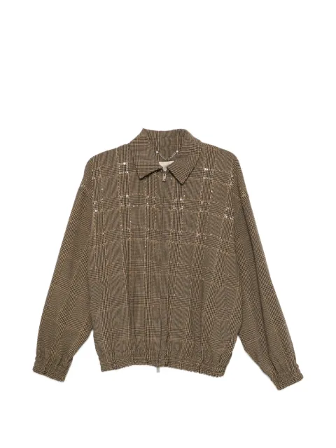 Golden Goose chamarra con motivo de cuadros y detalles