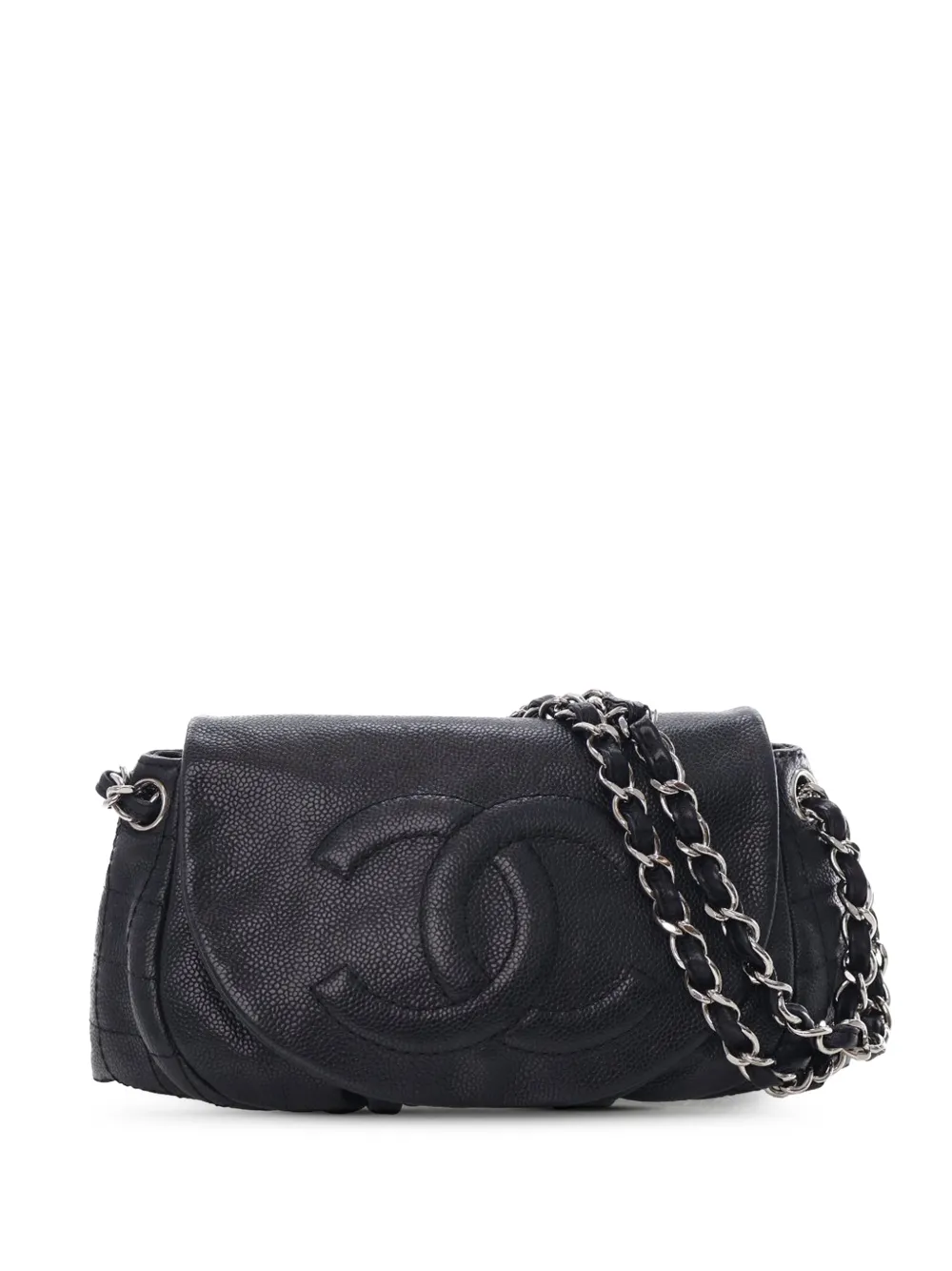 CHANEL Pre-Owned 2008-2009 Caviar CC Half Moon Flap shoulder bag - Nero