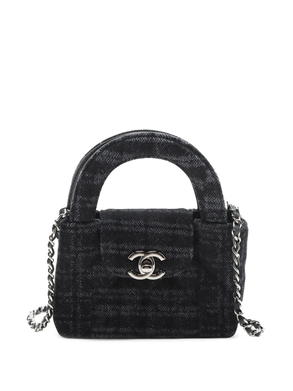 CHANEL Pre-Owned 2021-2025 Nano Quilted Canvas Kelly Shopper Bag satchel - Nero