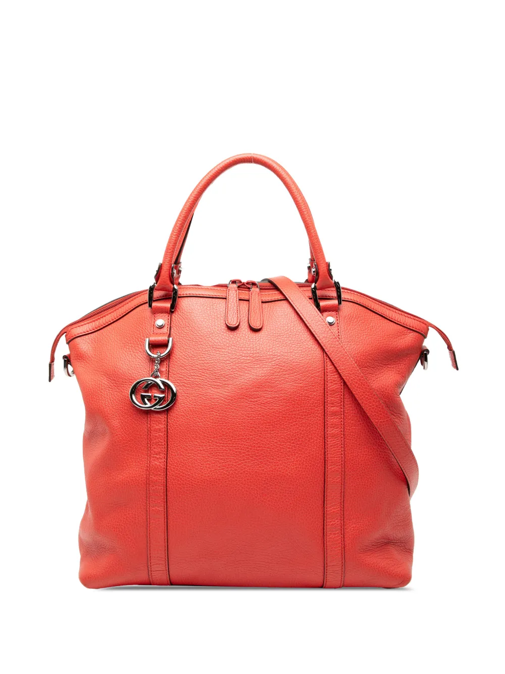 Gucci Pre-Owned 2016-2025 Large Leather GG Charm Dome satchel - Rosso