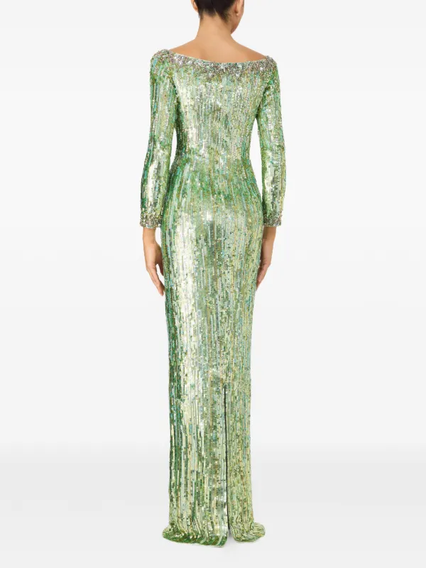 hunter green evening dresses hunter green evening dresses long sleeve modest elegant sparkly mermai –  DSProm main image 1