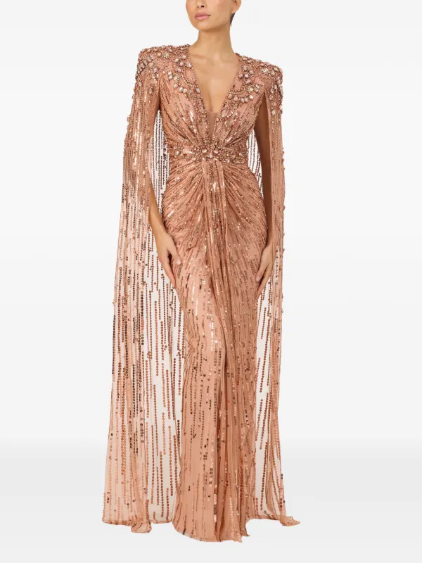 lotus lady dress Jenny Packham Lotus Lady bead-embellished Gown | Pink