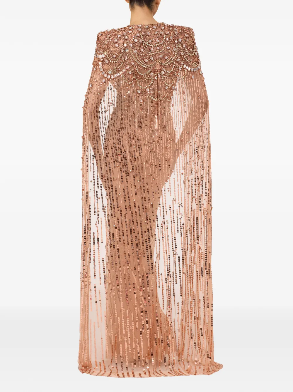 Jenny Packham Lotus Lady avondjurk verfraaid met kralen Roze