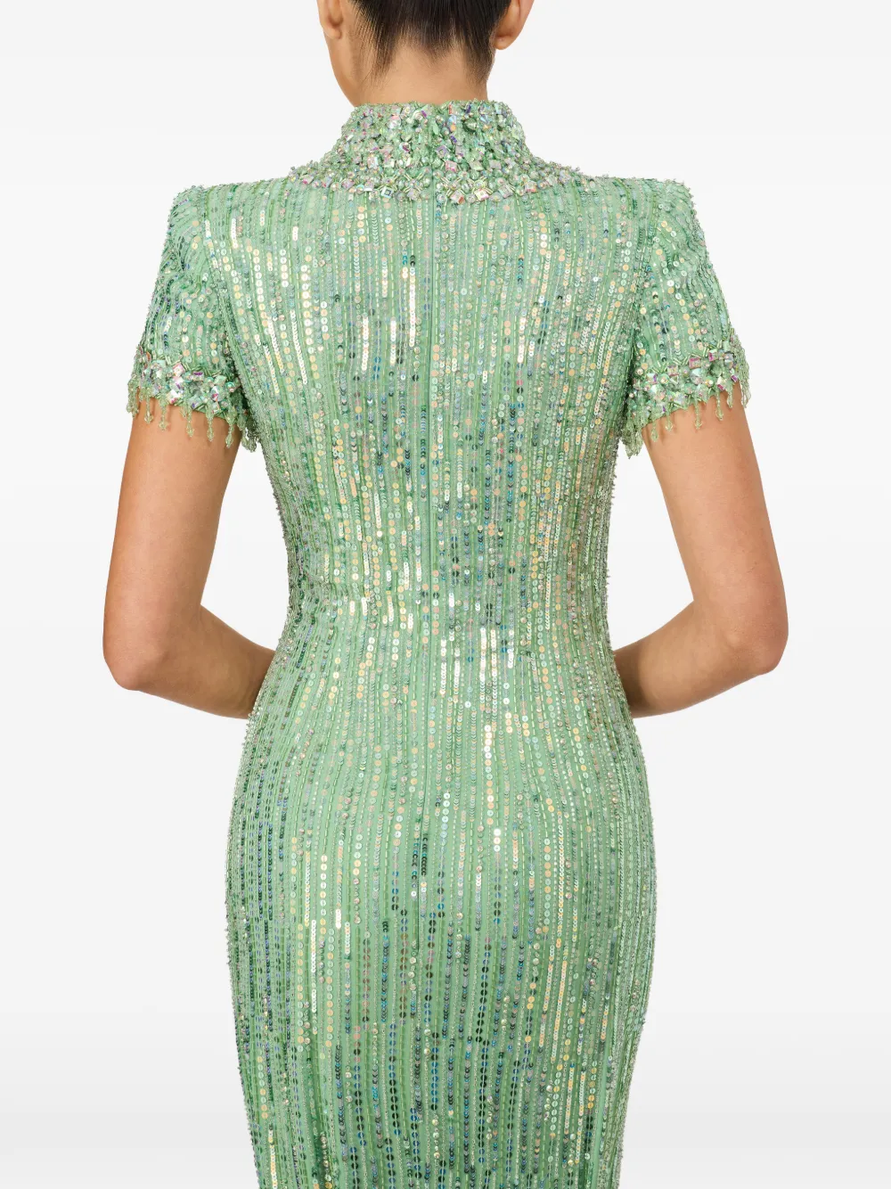 Jenny Packham Madeleine avondjurk met kralen Groen
