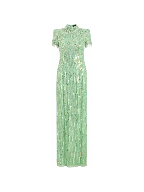 Jenny Packham Madeleine Beaded Gown On Green | Green