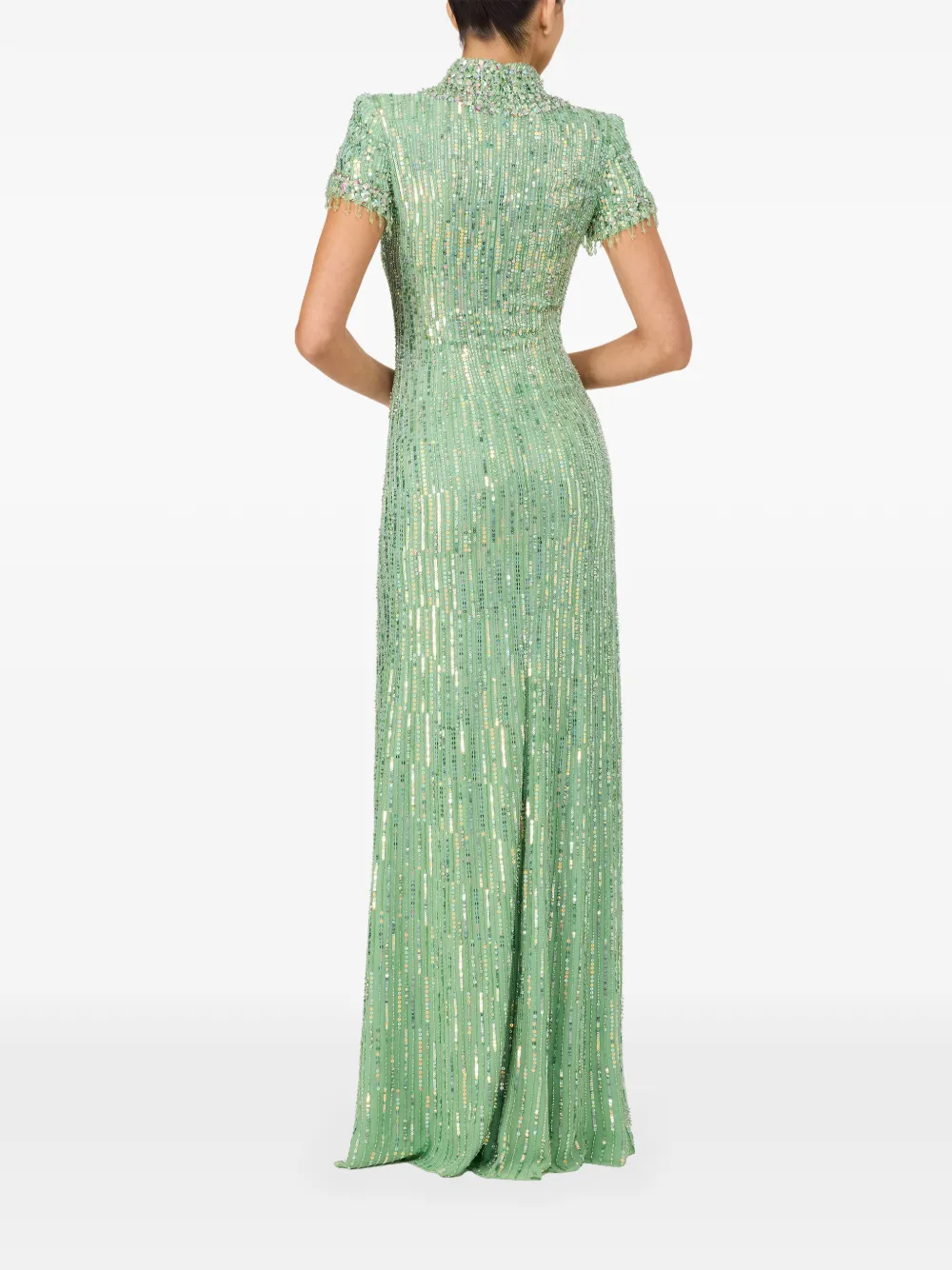 Jenny Packham Madeleine avondjurk met kralen Groen