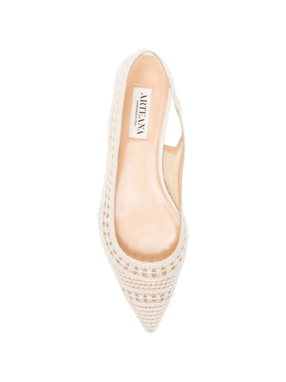 Arteana Geweven slingback sandalen Beige