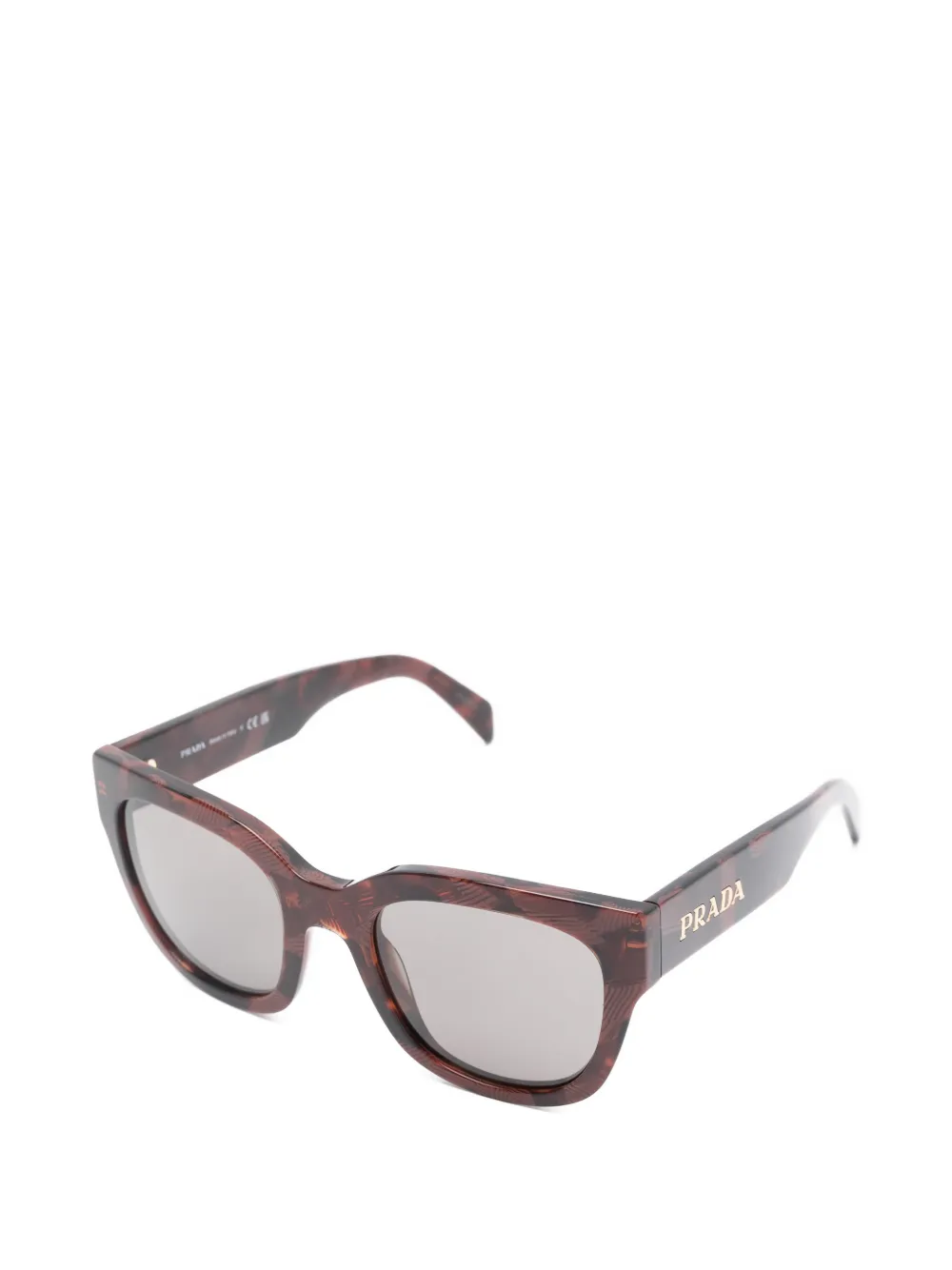 Prada Eyewear Zonnebril met vierkant montuur Bruin
