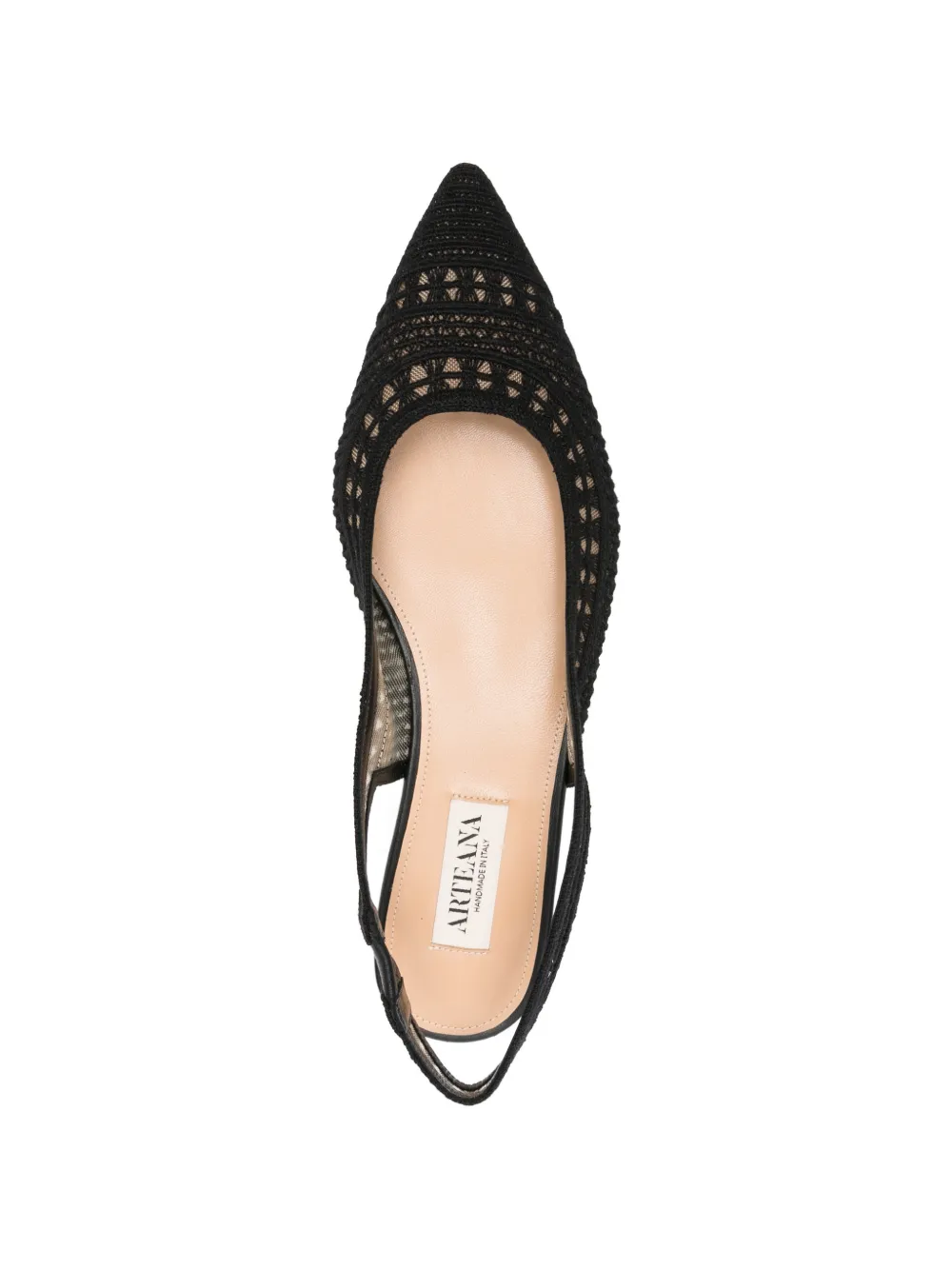 Arteana Trieste slingback sandalen met puntige neus Zwart