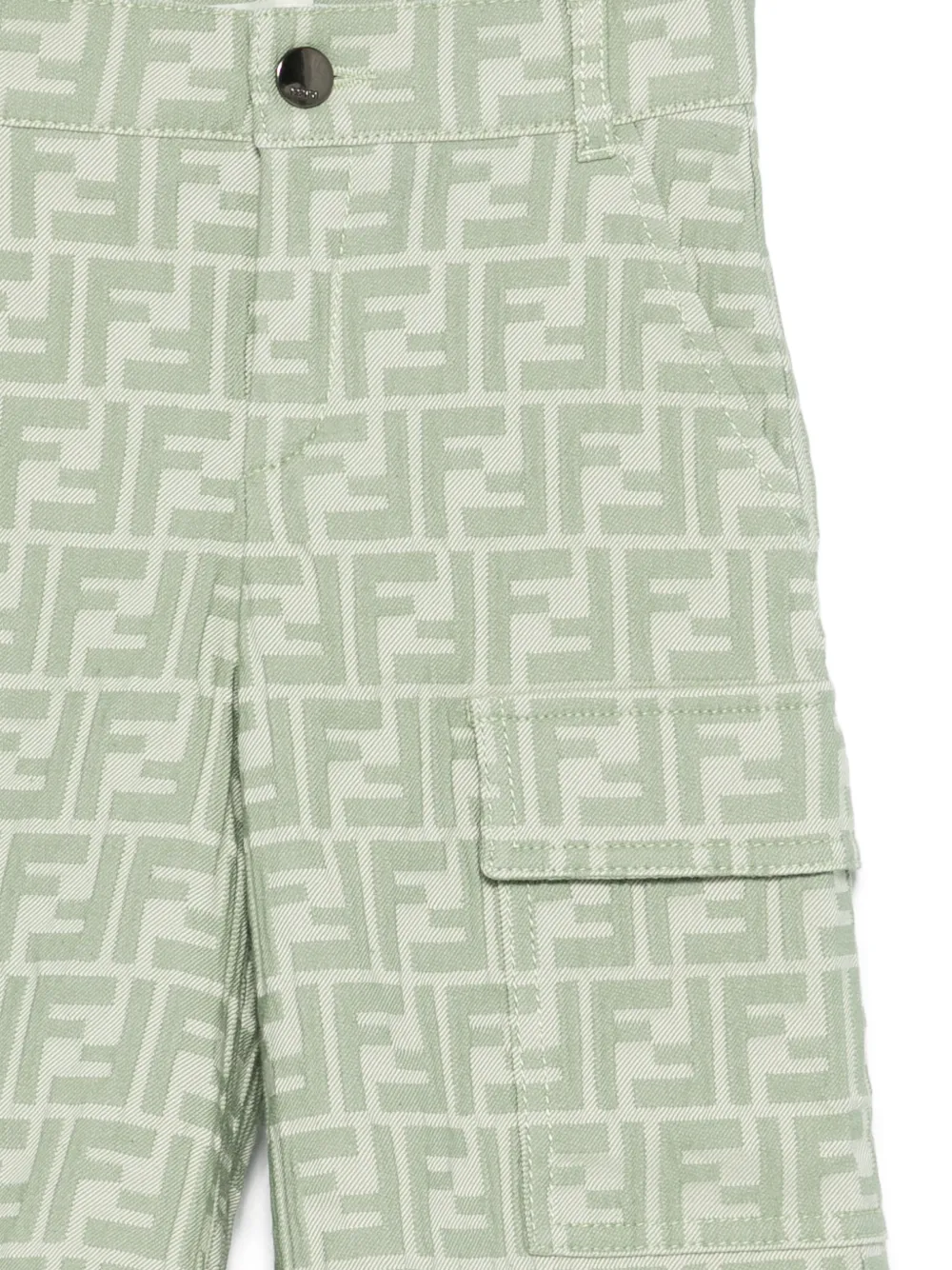 Fendi Kids cargo shorts met logopatroon Groen