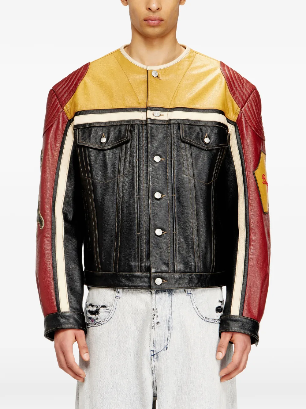 Diesel L-Coug-20th レザージャケット | ブラック | FARFETCH JP