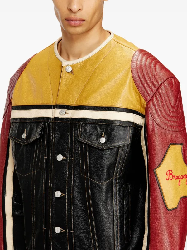 Diesel L-Coug-20th Leather Jacket | Black | FARFETCH