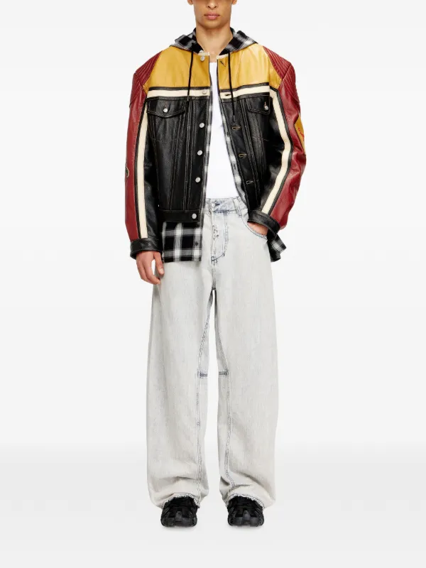Diesel L-Coug-20th Leather Jacket | Black | FARFETCH