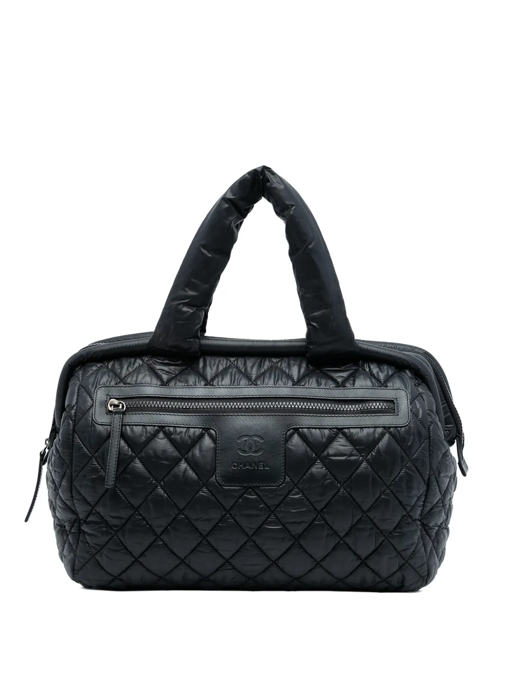 CHANEL Pre-Owned 2009-2010 Quilted Nylon Coco Cocoon Bowler Bag handbag - Nero