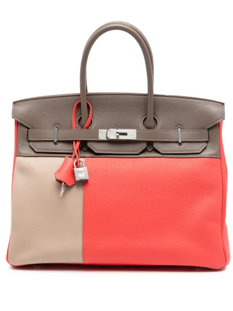 Hermès Pre-Owned 2013 Tricolor Clemence and Swift Birkin Cascade Retourne 35 handbag
