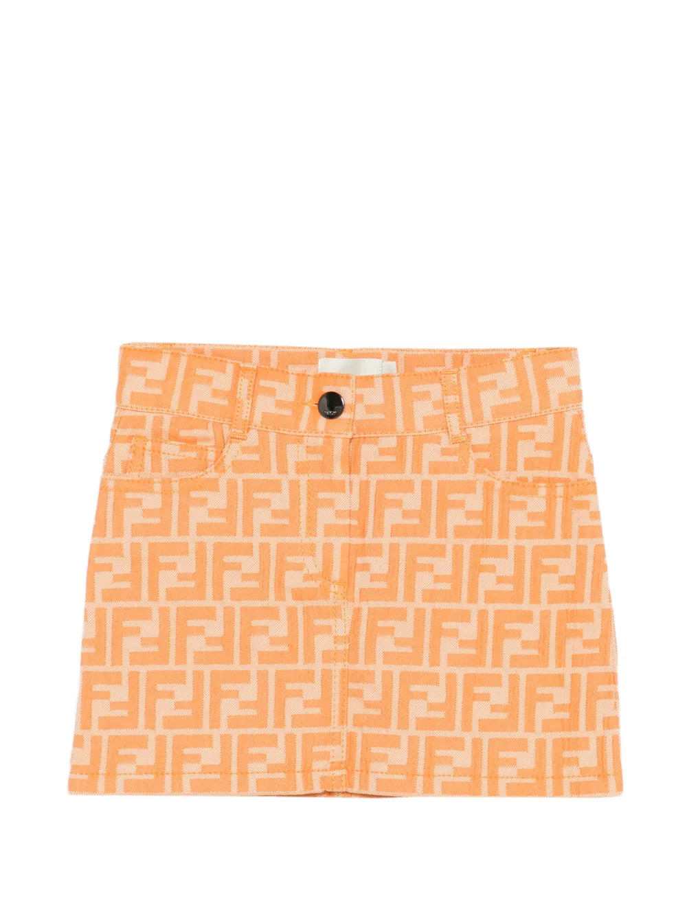 Fendi Kids logo pattern skirt - Arancione