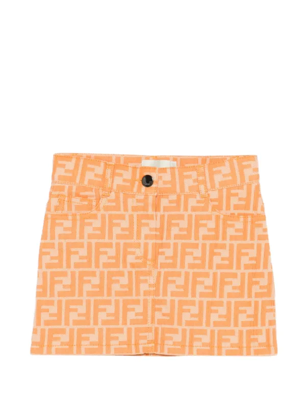 Fendi Kids ロゴ スカート | オレンジ | FARFETCH JP