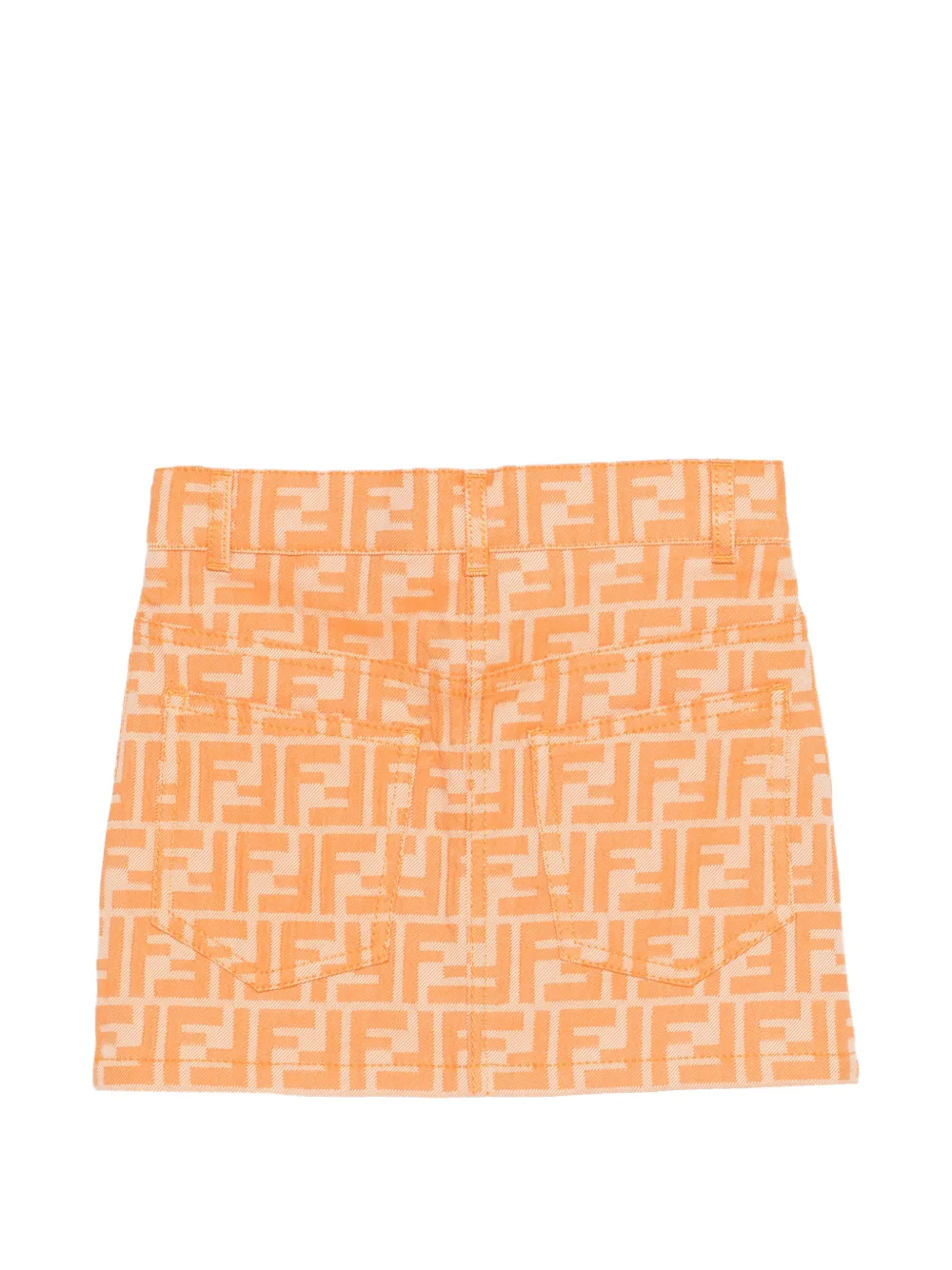  Fendi Kids Logo Pattern Skirt - Orange 