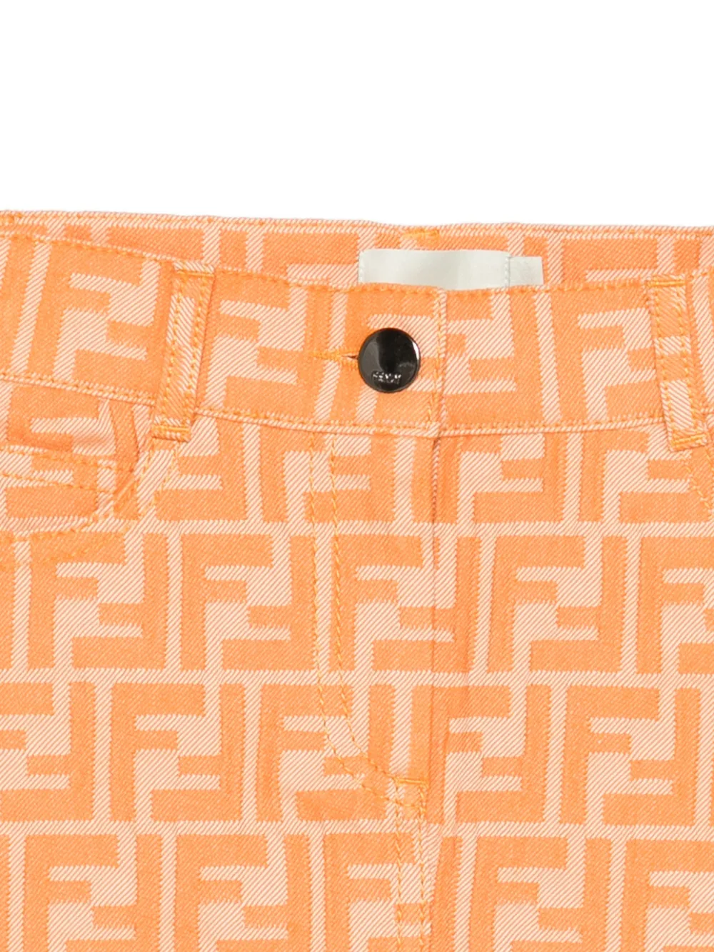  Fendi Kids Logo Pattern Skirt - Orange 
