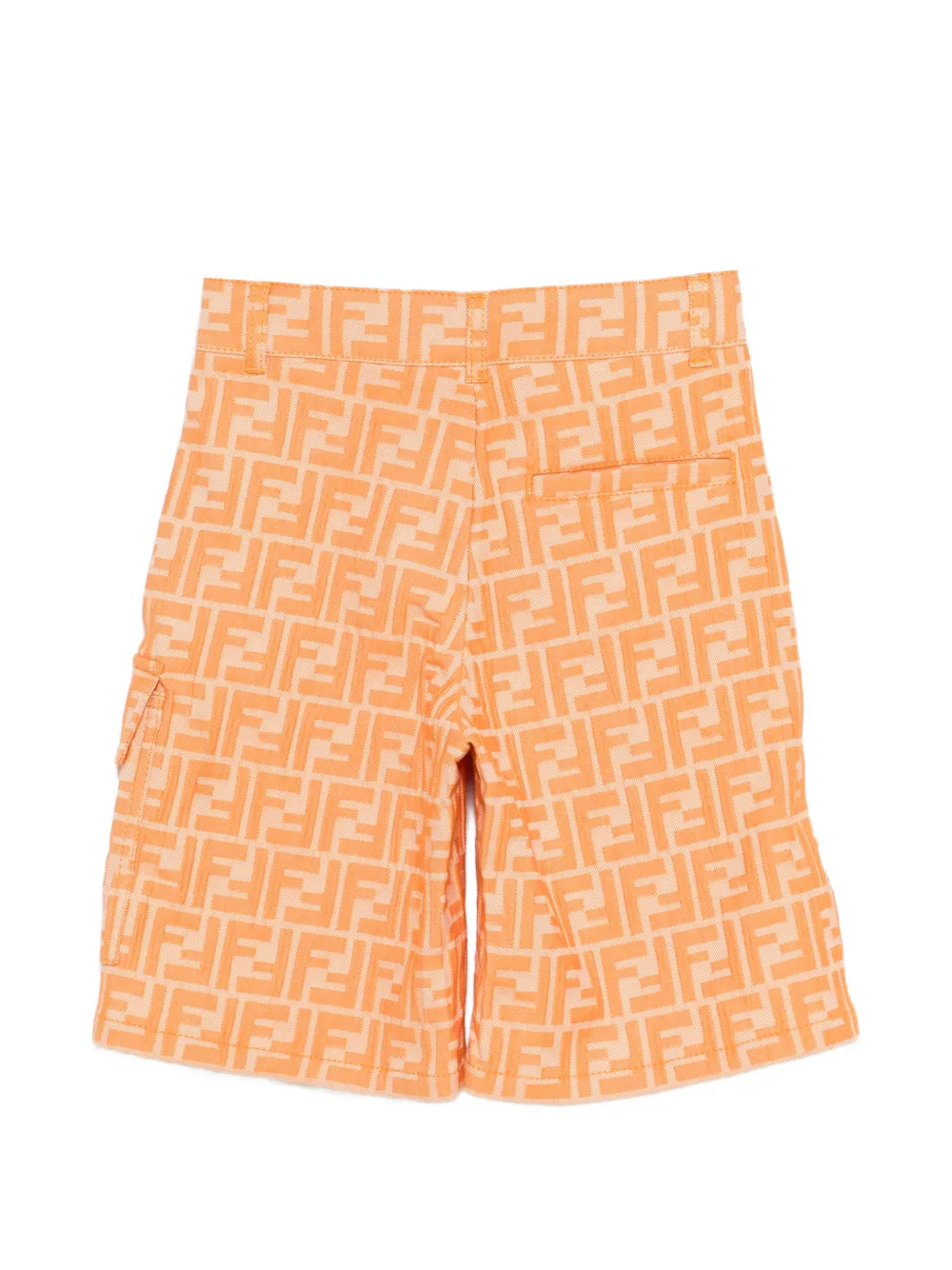  Fendi Kids Logo-pattern Cargo Shorts - Orange 