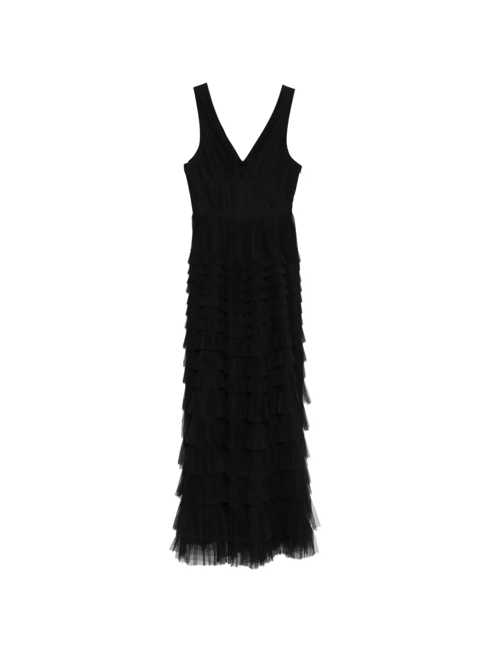 TWINSET ruffled V-neck dress - Nero