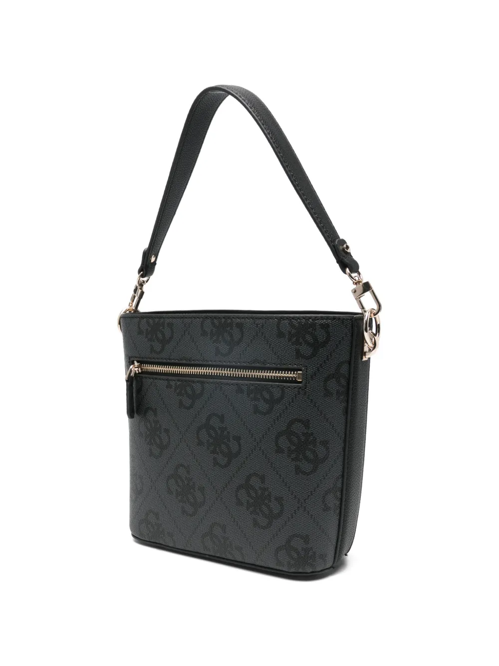  Guess Usa Monogram Bucket Bag - Black 